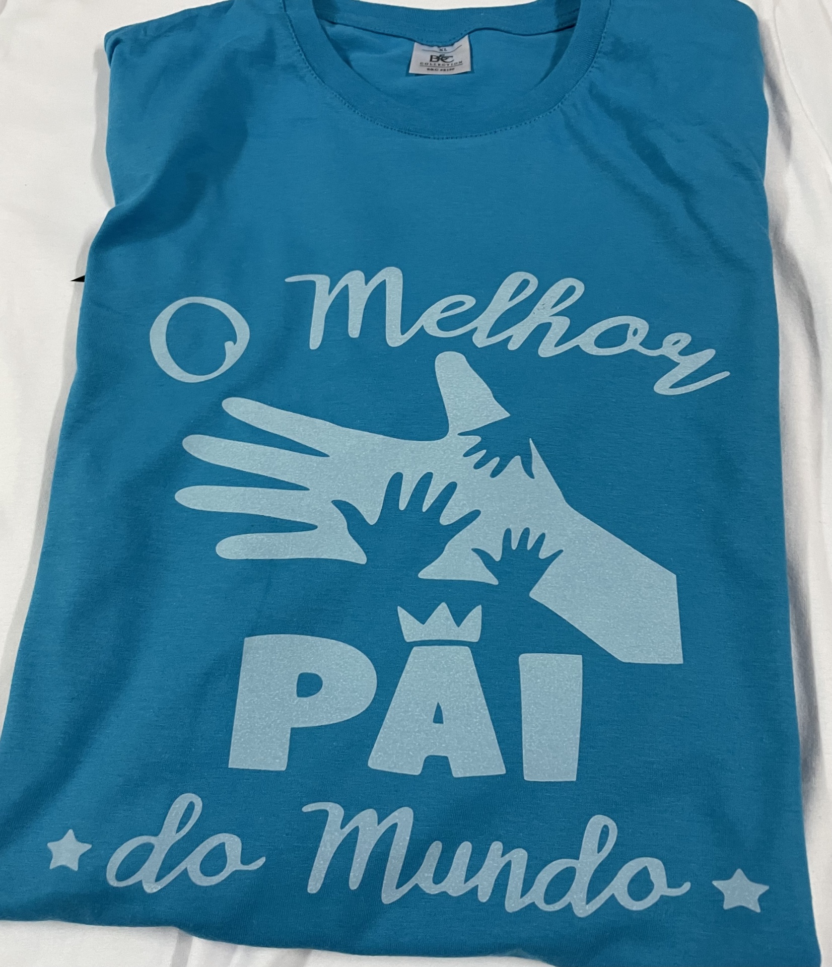 O Melhor Pai do Mundo Camiseta azul com estampa branca
