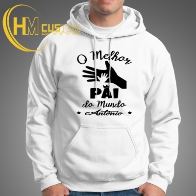 Sweatshirt branca com capuz e estampa 