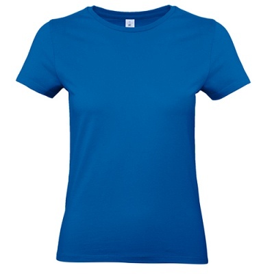 T-shirt feminina azul de manga curta com gola redonda
