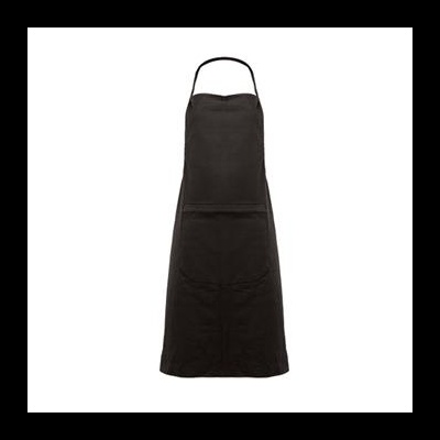 Avental preto com bolso frontal em tecido
