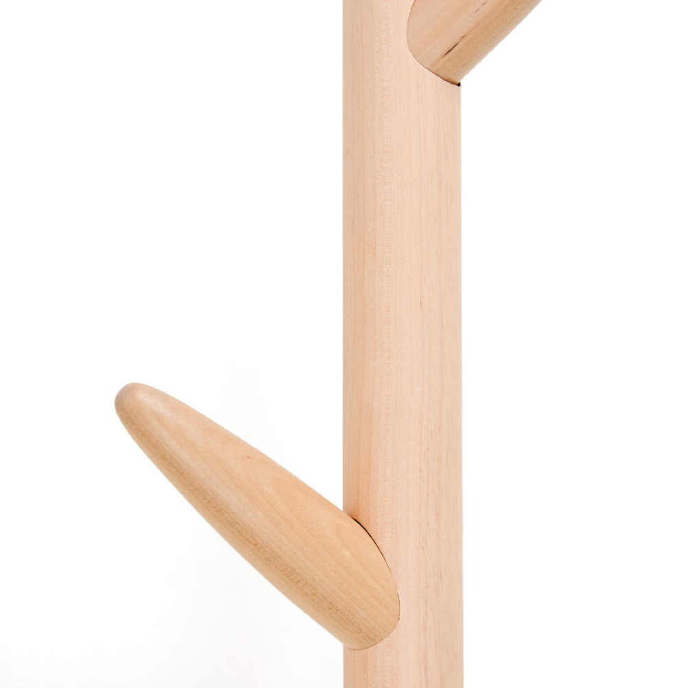 Cabide de parede Nattan, madeira bétula, 75cm Cabide de madeira clara com dois ganchos arredondados