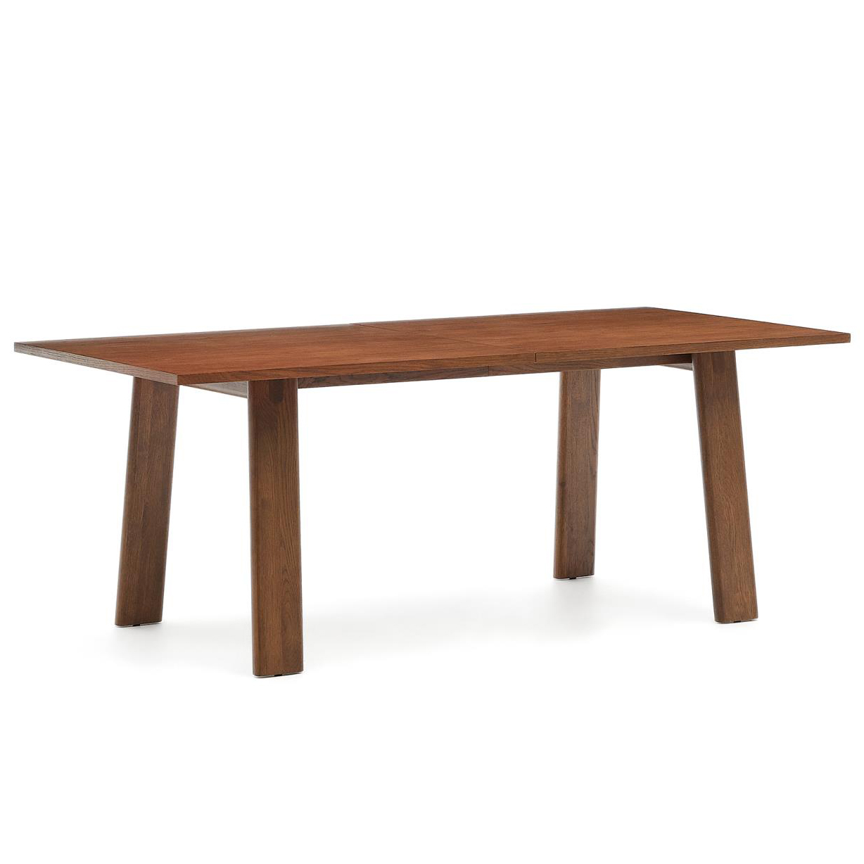 Mesa extensível Allen, madeira carvalho, 200(250)x95 Mesa de jantar retangular em madeira castanha com quatro pernas