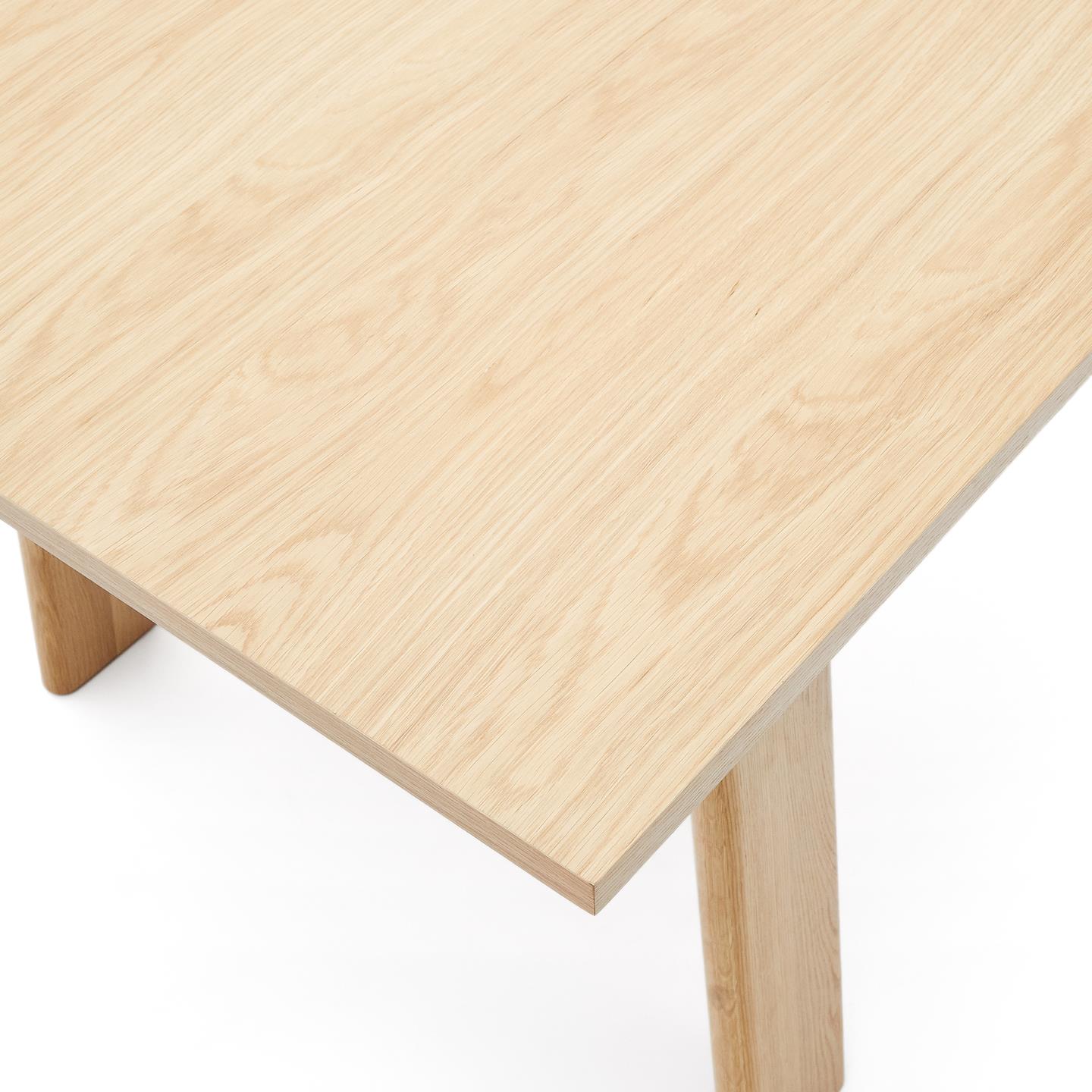 Mesa extensível Allen, madeira carvalho, 200(250)x95 Mesa de madeira clara com textura de veios visível