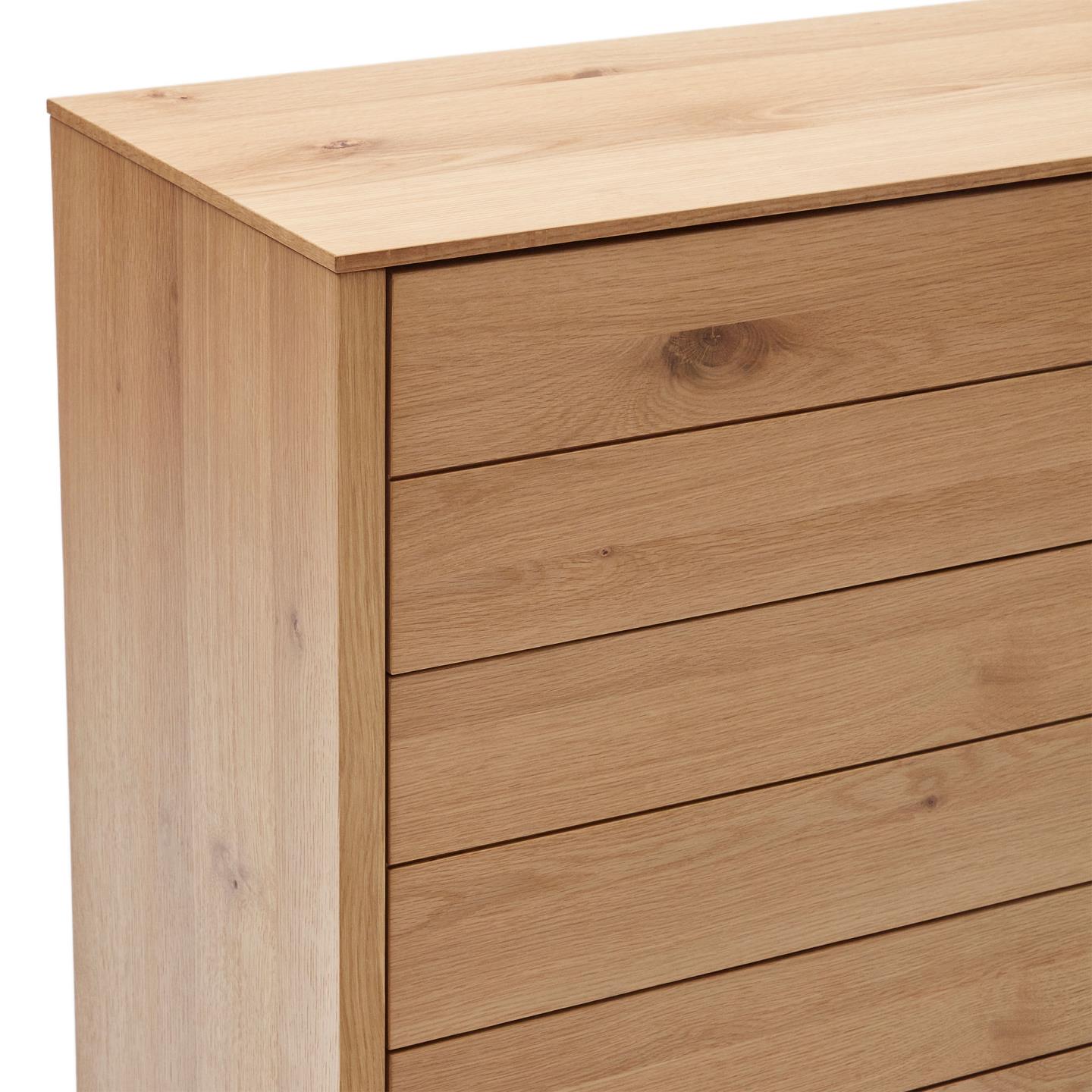 Cómoda Alguam, madeira carvalho, 100x96 Cômoda de madeira clara com seis gavetas