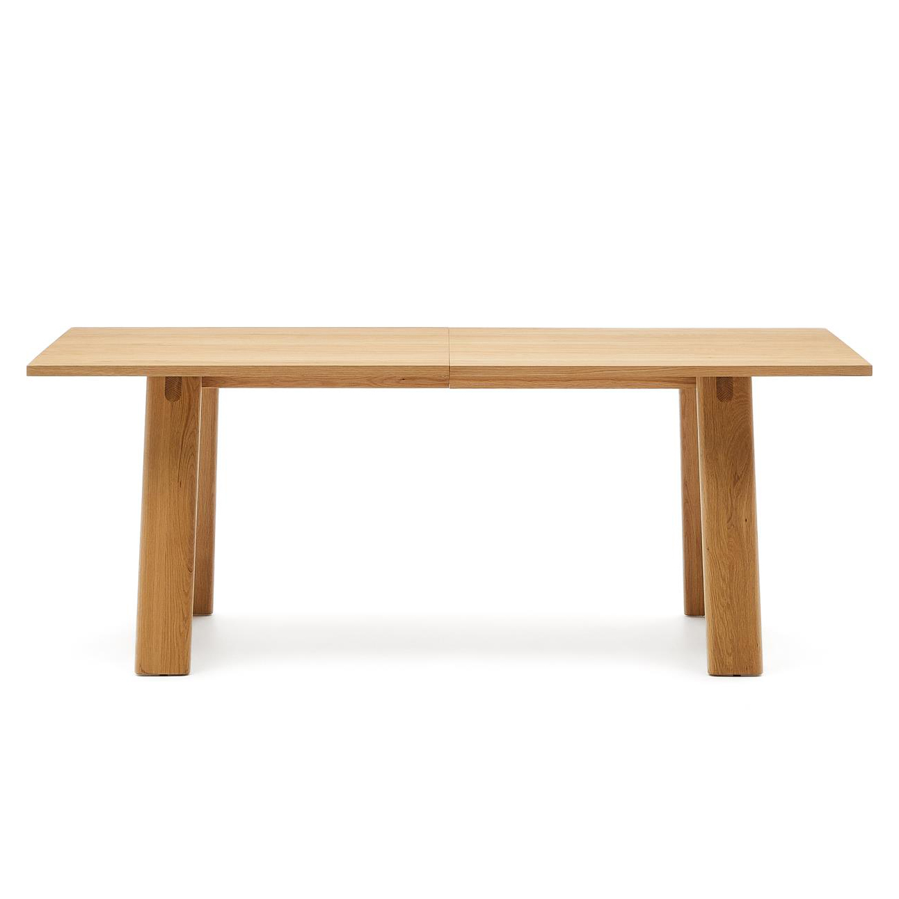 Mesa extensível Allen, madeira carvalho, 200(250)x95 Mesa de madeira clara com tampo retangular e quatro pés retos