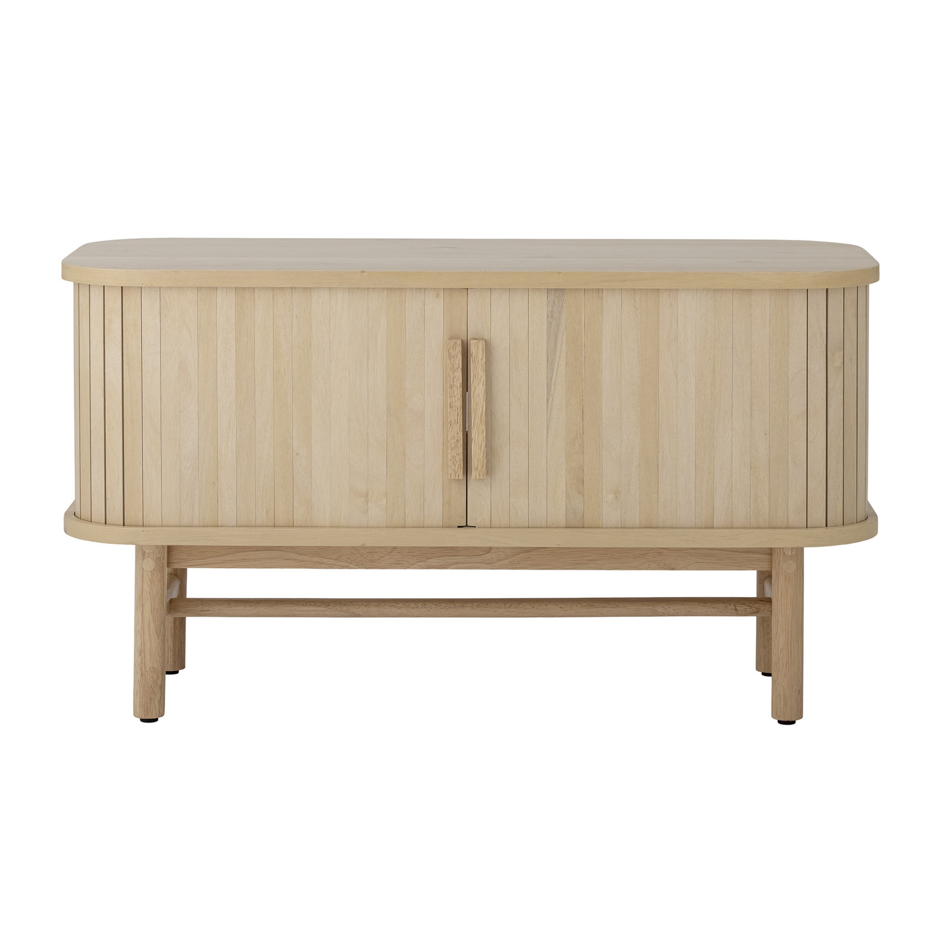 Móvel TV Lex, madeira pinho, 90x50 Móvel de madeira clara com duas portas e pernas retas.