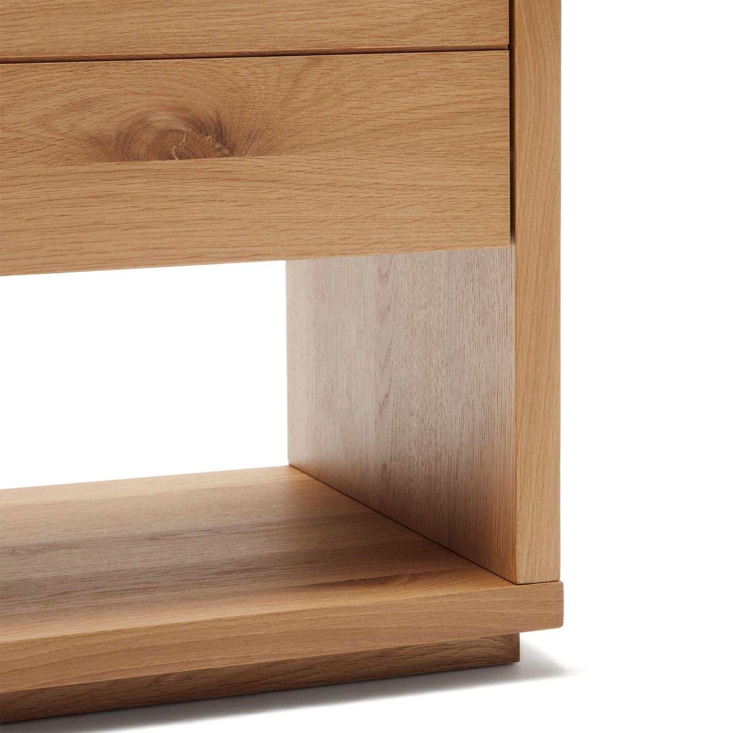 Cómoda Alguam, madeira carvalho, 100x96 Parte inferior de móvel em madeira clara com gaveta e base sólida