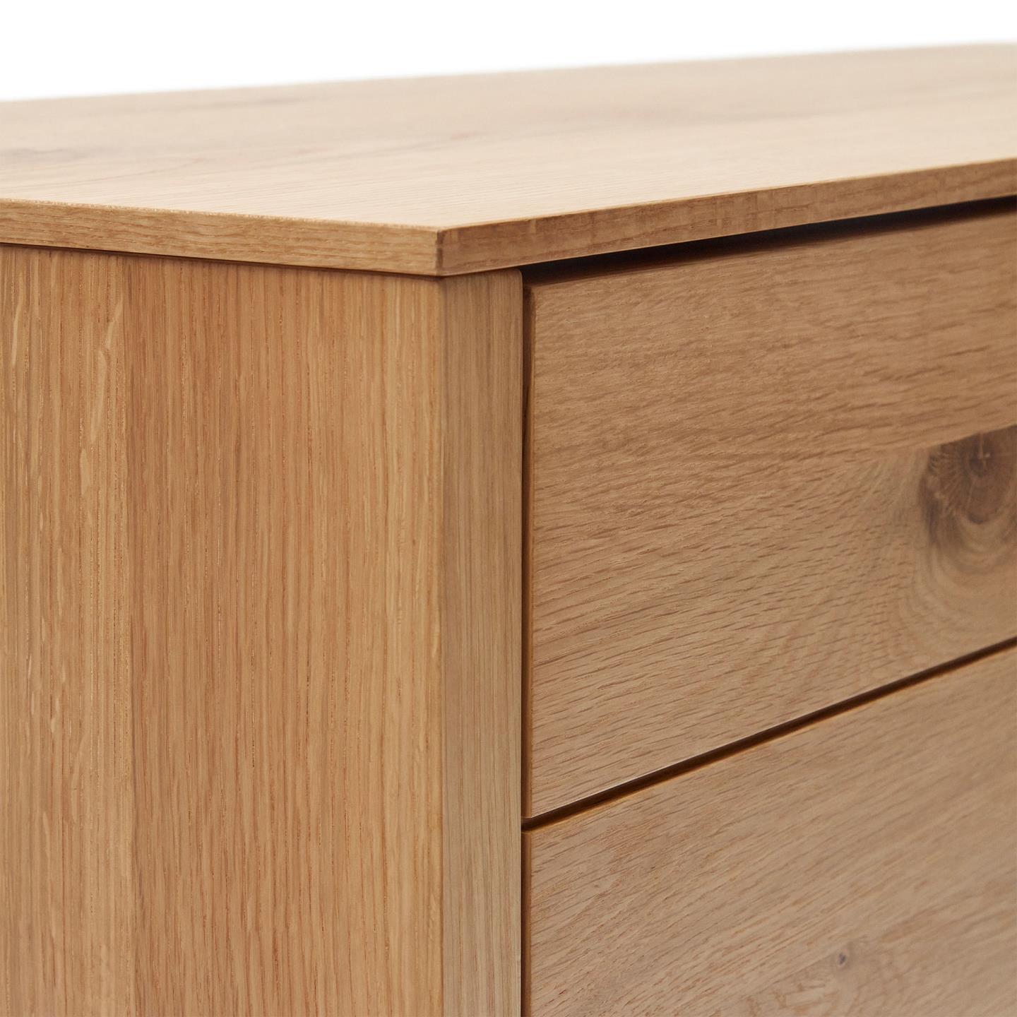 Cómoda Alguam, madeira carvalho, 100x96 Móvel de madeira clara com gavetas e textura natural