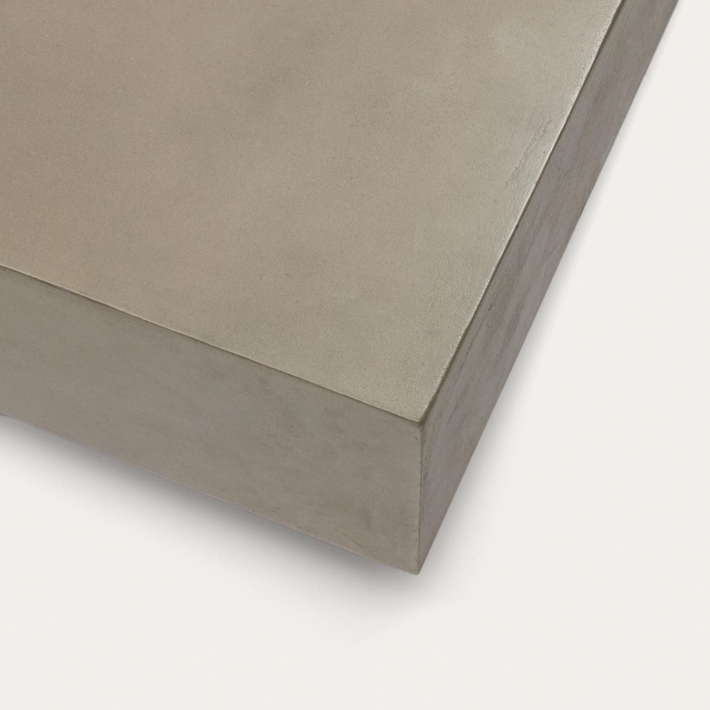 Mesa de centro Rustta, exterior, cimento, 80x60 Canto de colchão ou base de cama cinza claro com textura lisa