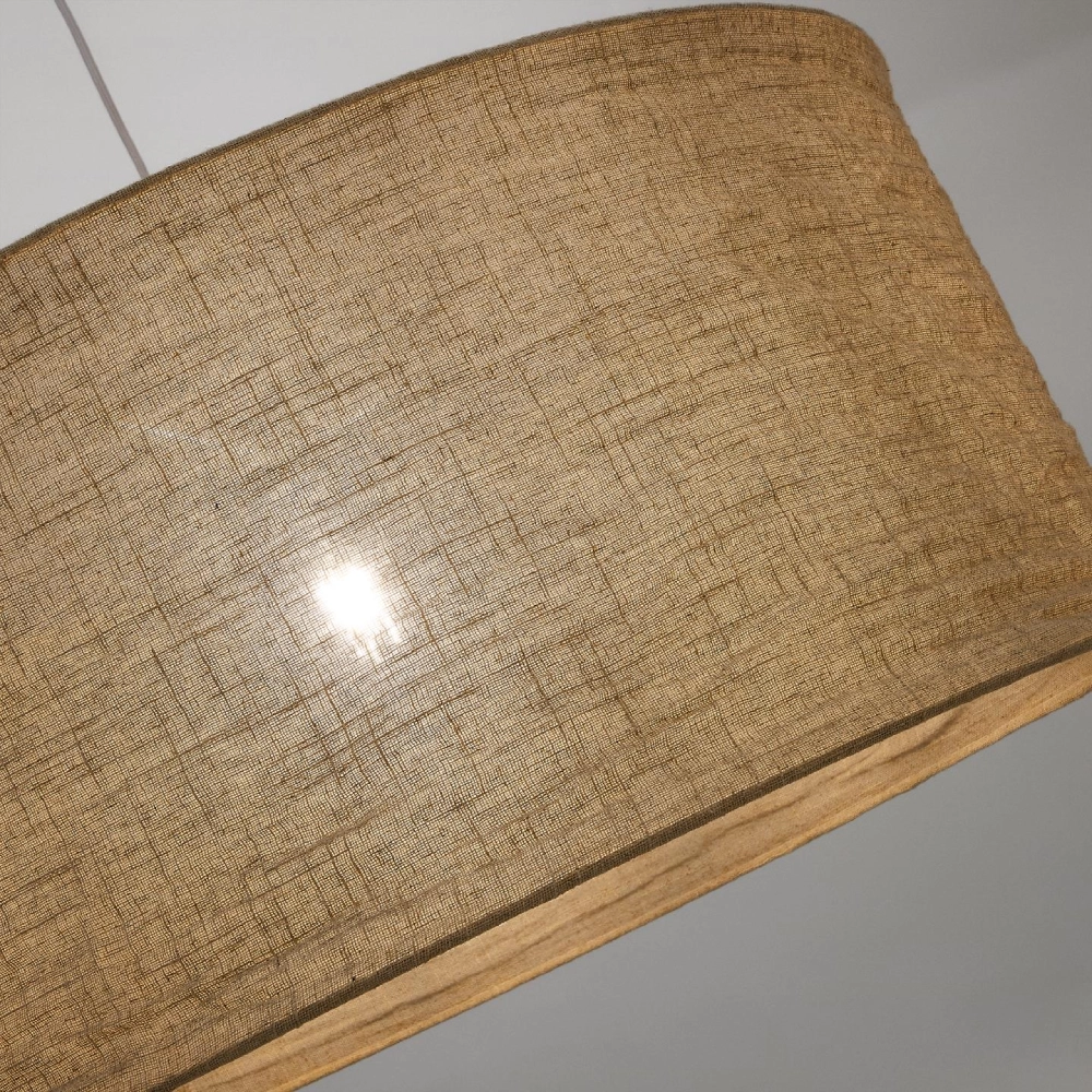 Candeeiro de Teto em Linho Marila Ø80x40 Candeeiro de teto com cúpula de tecido castanho claro entrelaçado
