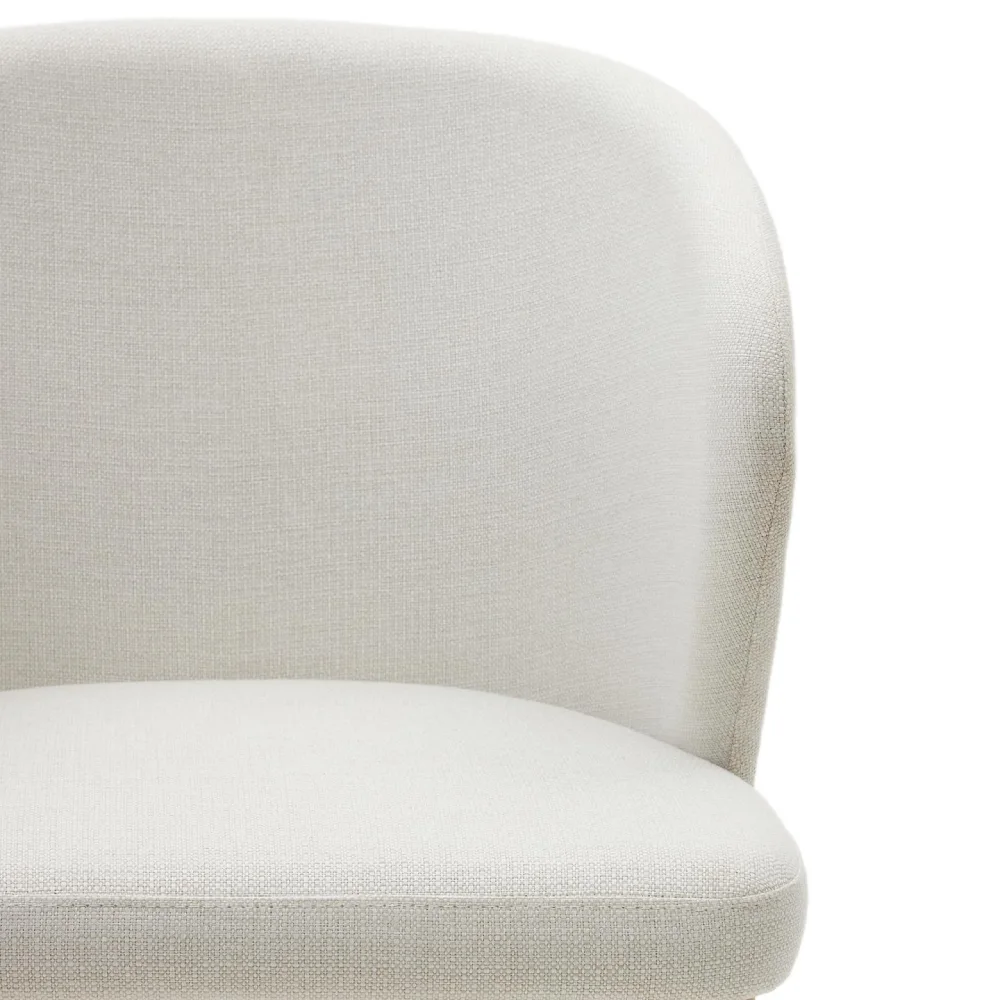 Cadeira estofada com braços em madeira faia Darin cadeira branca estofada com encosto arredondado