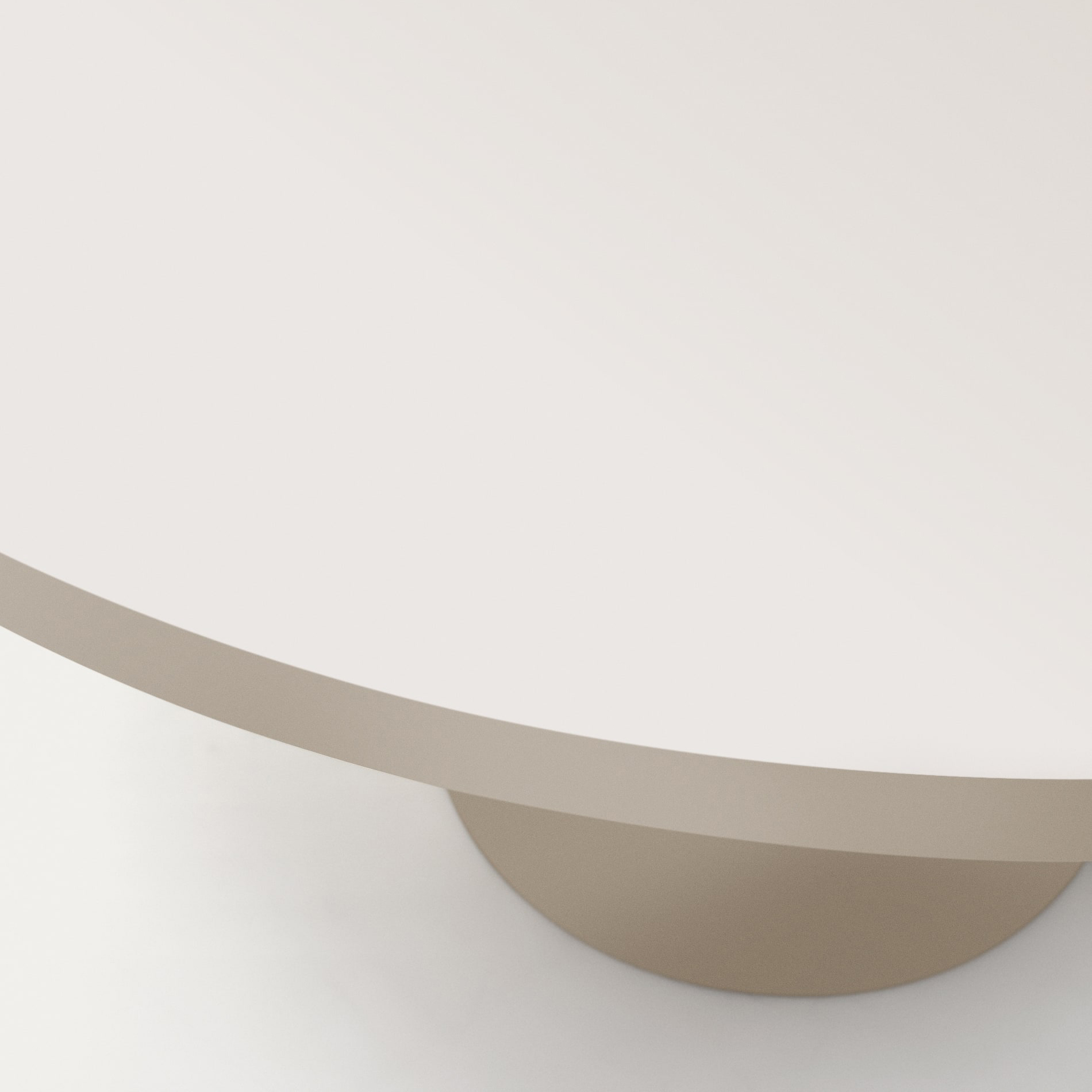 Mesa redonda Nely, MDF, branco, Ø150X75 Mesa redonda branca com base bege