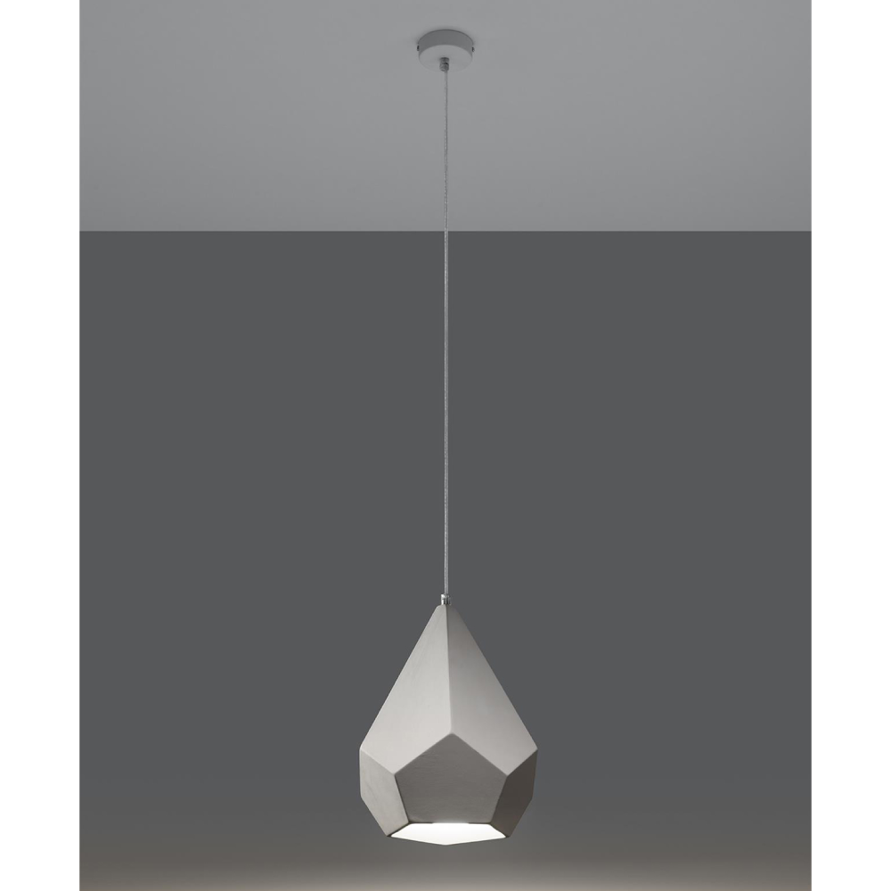 Candeeiro de Teto em Cerâmica Branca Pavus Ø25x35 Candeeiro de teto pendente cinza geométrico