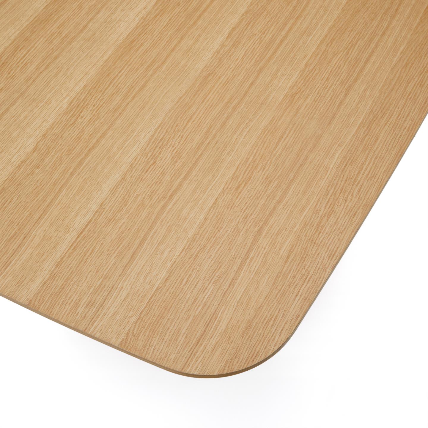Mesa de jantar Lutto, madeira carvalho Canto arredondado de madeira clara com padrão natural
