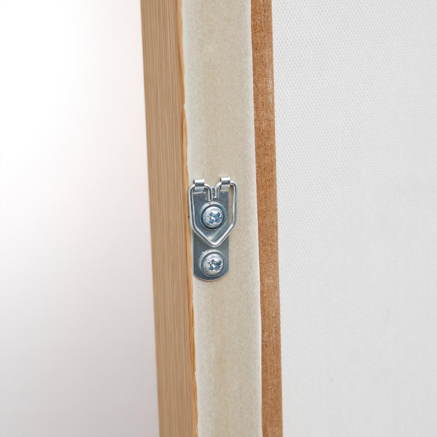 Quadro Siferes, geométrico, linho, branco, 60x90 Armação de madeira com tela branca e suporte metálico para pendurar