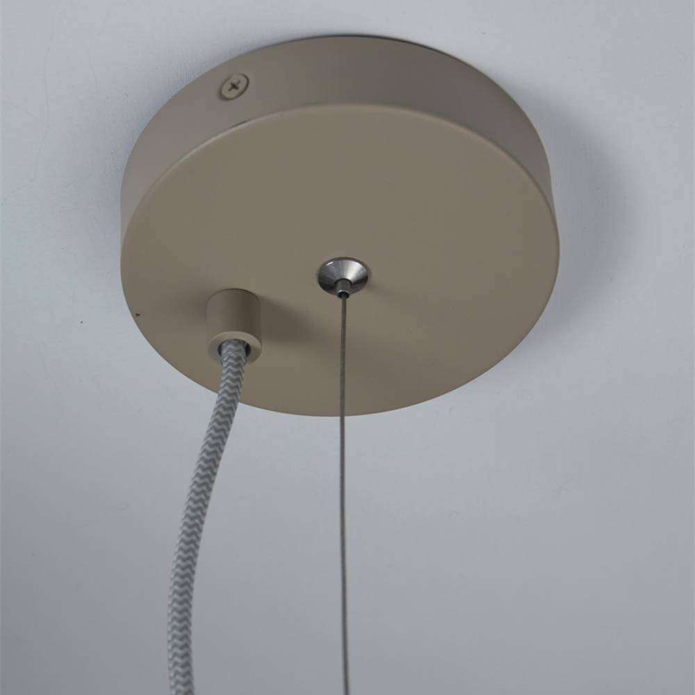 Candeeiro de Teto em Vidro Branco Sapporo Base de teto para candeeiro em metal bege com cabos pendurados