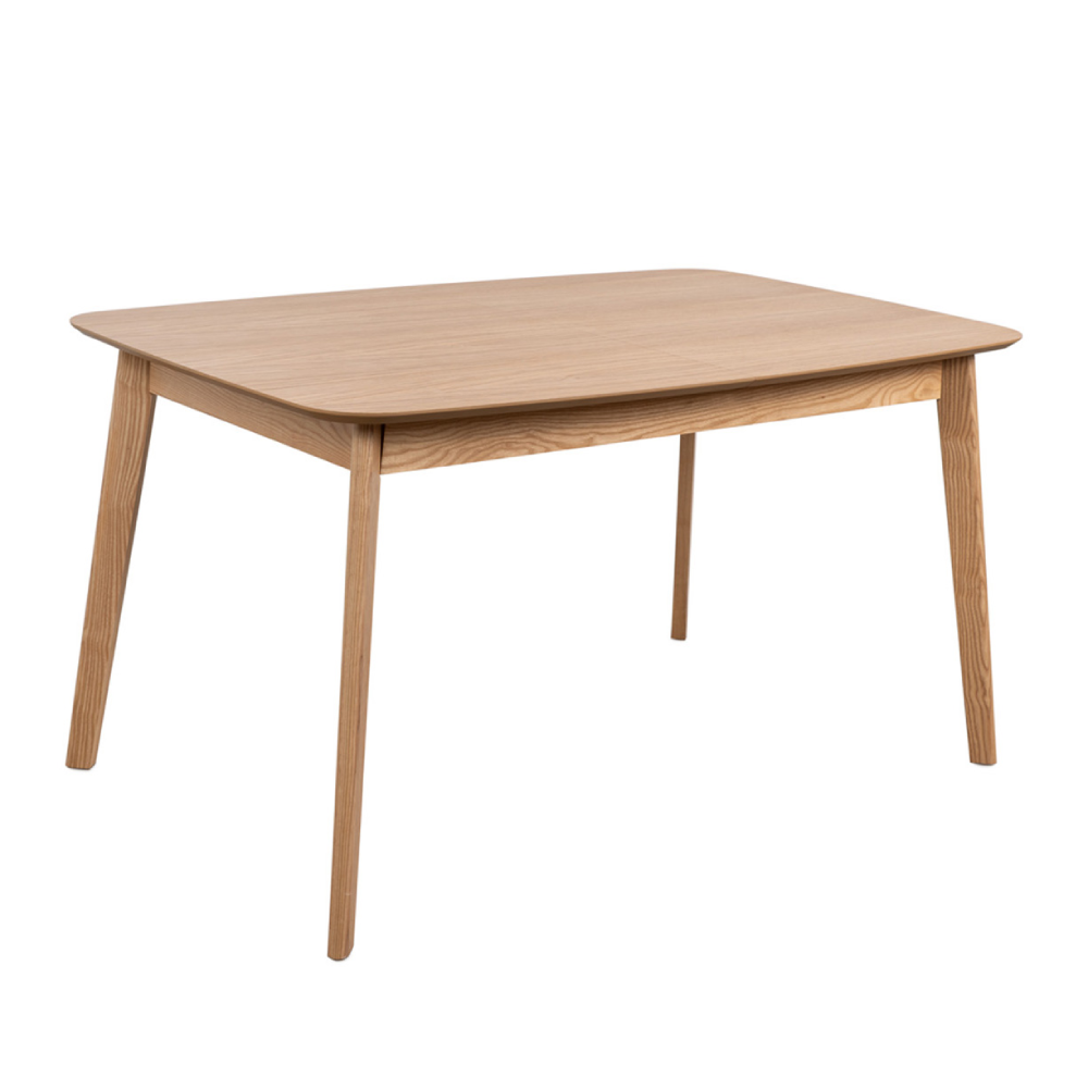 Mesa extensível em carvalho Kenna 140-180 x 90 cm Mesa de jantar retangular em madeira clara com quatro pernas