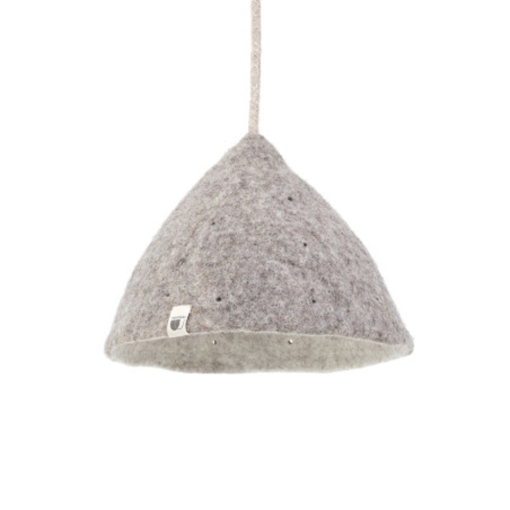 Candeeiro de Teto em Feltro Mármore Natural Tipi Ø22x16 Candeeiro cónico suspenso em feltro cinzento