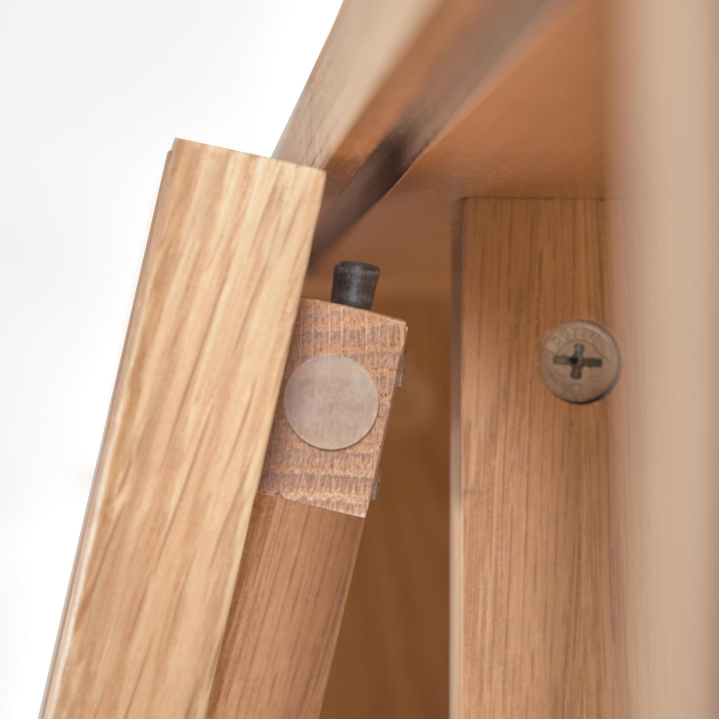 Estante Billa, madeira carvalho, 85x170 Junta de móvel em madeira clara com parafuso