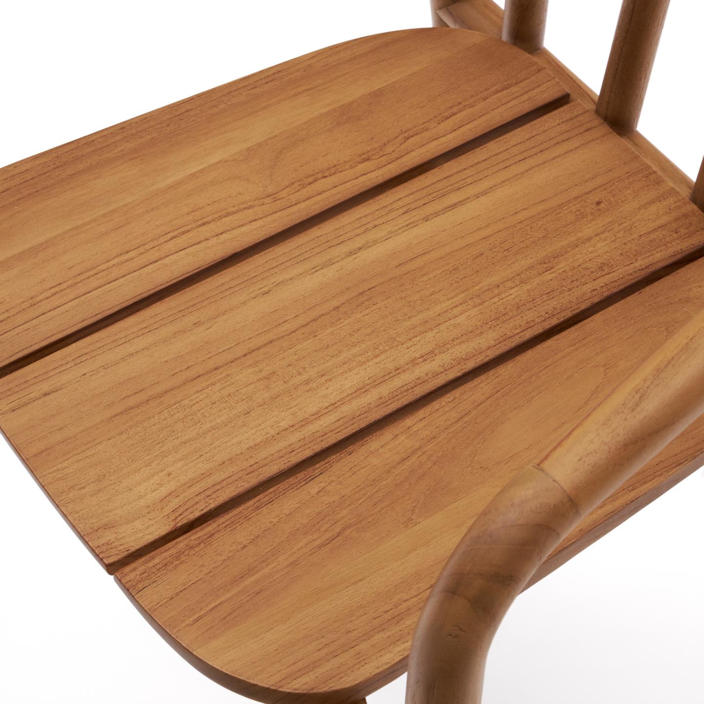 Cadeira Turquet, exterior, madeira teca Assento de cadeira em madeira clara com acabamento liso
