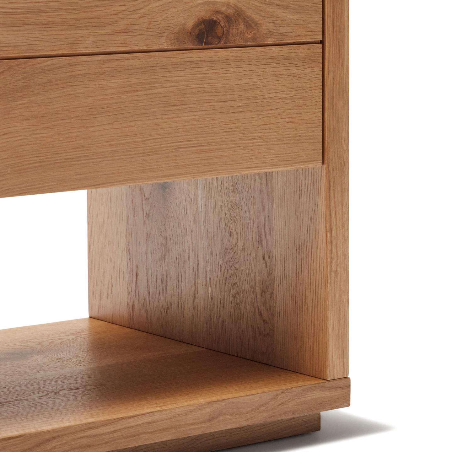 Móvel TV Alguam, madeira carvalho, 200x50 Parte inferior de móvel em madeira clara com acabamento mate