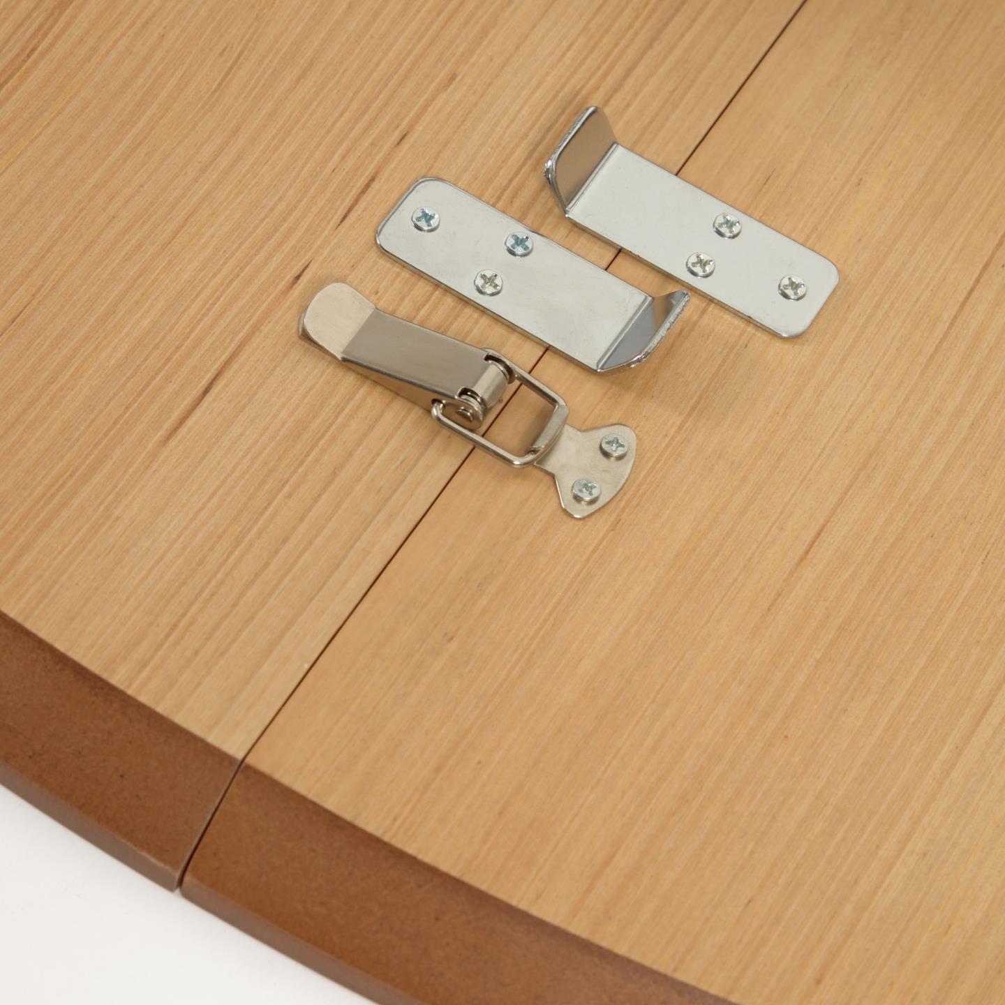 Mesa oval extensível Oki, madeira carvalho, 160(260)x100 Fecho metálico prateado em madeira clara