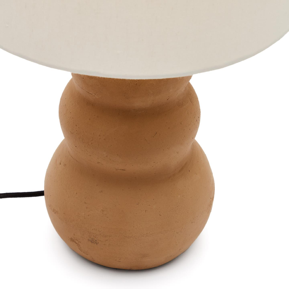 Candeeiro de Mesa em Terracota Maden Base de candeeiro terracota com cúpula branca