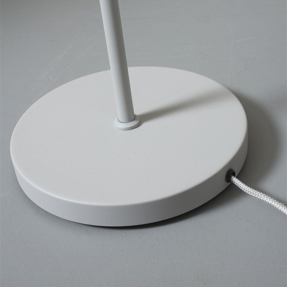 Candeeiro de Pé em Metal Porto Base redonda branca de candeeiro com cabo tecido branco