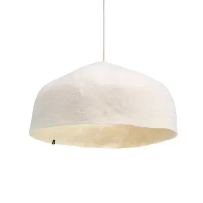 Candeeiro de tecto branco redondo com textura irregular