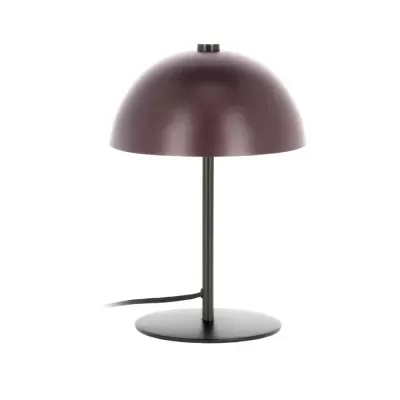 Candeeiro de mesa castanho escuro com base e haste pretas