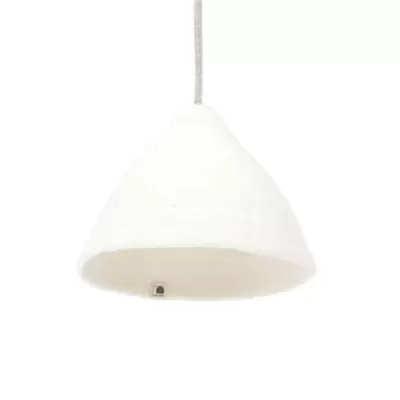 Candeeiro suspenso branco em forma de cone