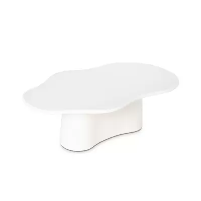 Mesa de centro branca com design irregular