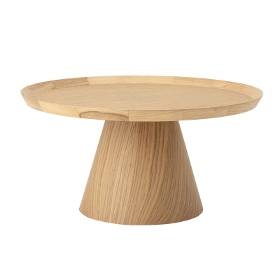 Prato para bolo em madeira clara com base cónica e superfície circular