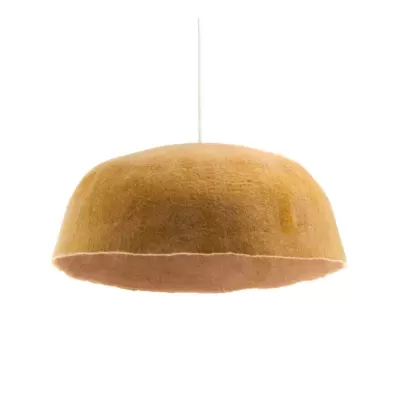 Candeeiro suspenso de teto castanho claro em feltro