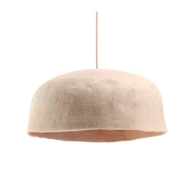 Candeeiro suspenso cor de rosa claro com superfície texturada