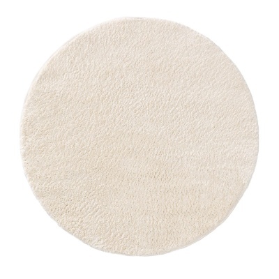 Tapete redondo bege claro felpudo