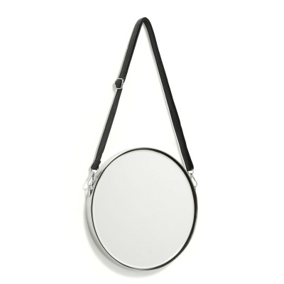 Mala redonda branca com alça preta