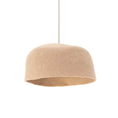 Candeeiro de tecto suspenso com cúpula castanha