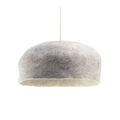 Candeeiro de teto cinzento em feltro, arredondado, pendurado