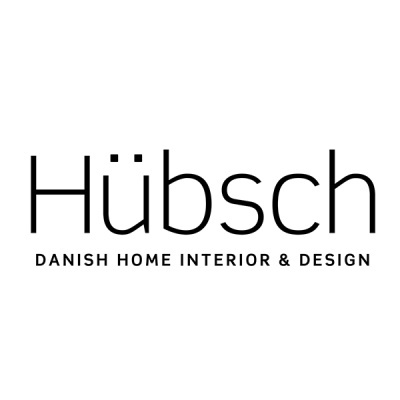 Logotipo da marca Hübsch com texto Danish Home Interior & Design