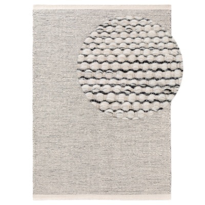 Tapete branco e cinzento com padrão de ondas e textura de fio