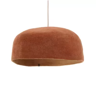Candeeiro de teto castanho claro em tecido aveludado
