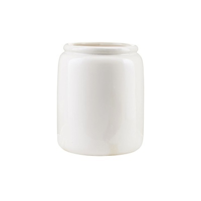 Jarro cerâmico branco com acabamento liso