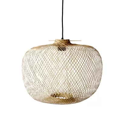 Candeeiro suspenso entrelaçado bege com cabo preto