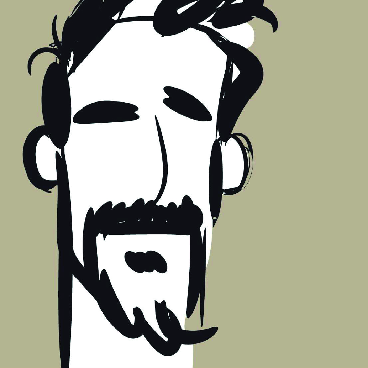 Zé Nova - O ilustrador da próxima edição de Zodíaco_by_Homy Ilustração estilizada de rosto masculino em preto e branco