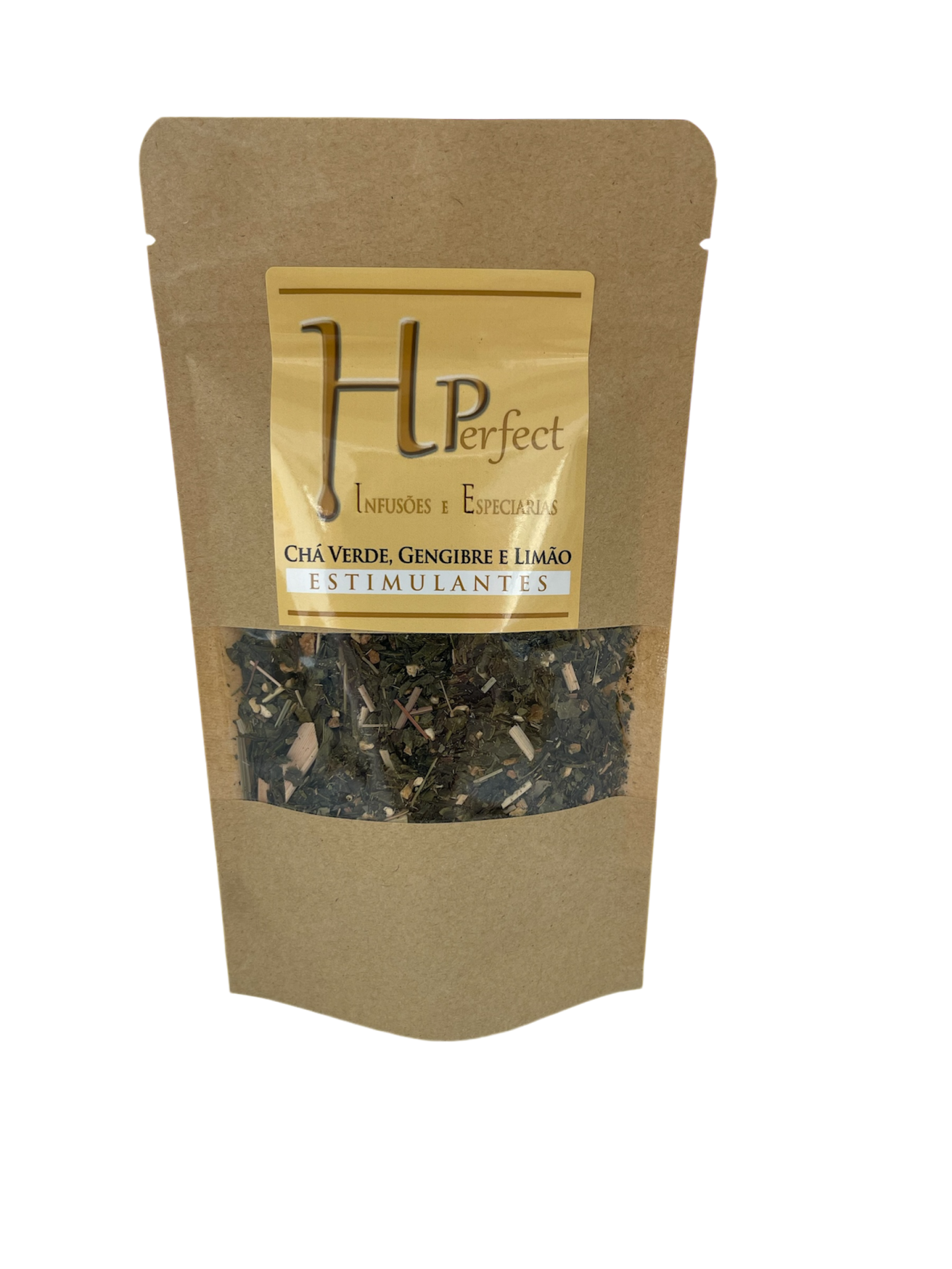 Embalagem de chá verde com gengibre e limão HPerfect