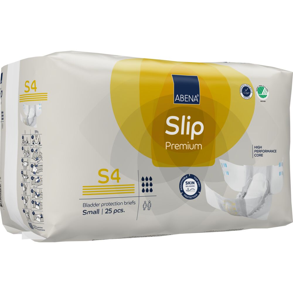 Abena Slip tamanho S4 Pacote de fraldas para incontinência Abena Slip Premium S4, tamanho Small, 25 unidades