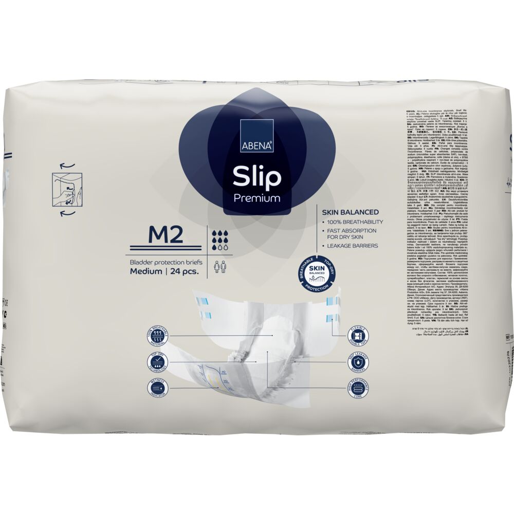 Abena Slip tamanho M2 Pacote de fraldas Abena Slip Premium tamanho Medium, 24 unidades, cor creme