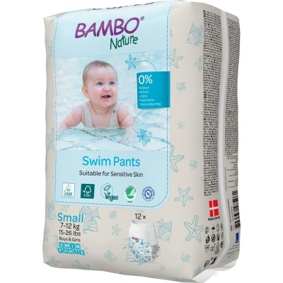 Pacote de fraldas impermeáveis Bambo Nature Swim Pants tamanho pequeno para pele sensível