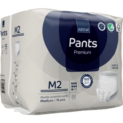 Pacote de fraldas para adultos Abena Pants Premium M2 tamanho médio branco e azul